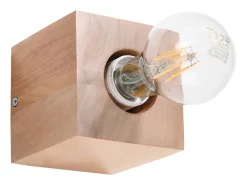 Hot Sollux Lighting Lámparas de pared Zxina escandinavo de madera - 1 fuentes luminosas 4000K - L.10 x A.10 cm - madera natural Color natural claro