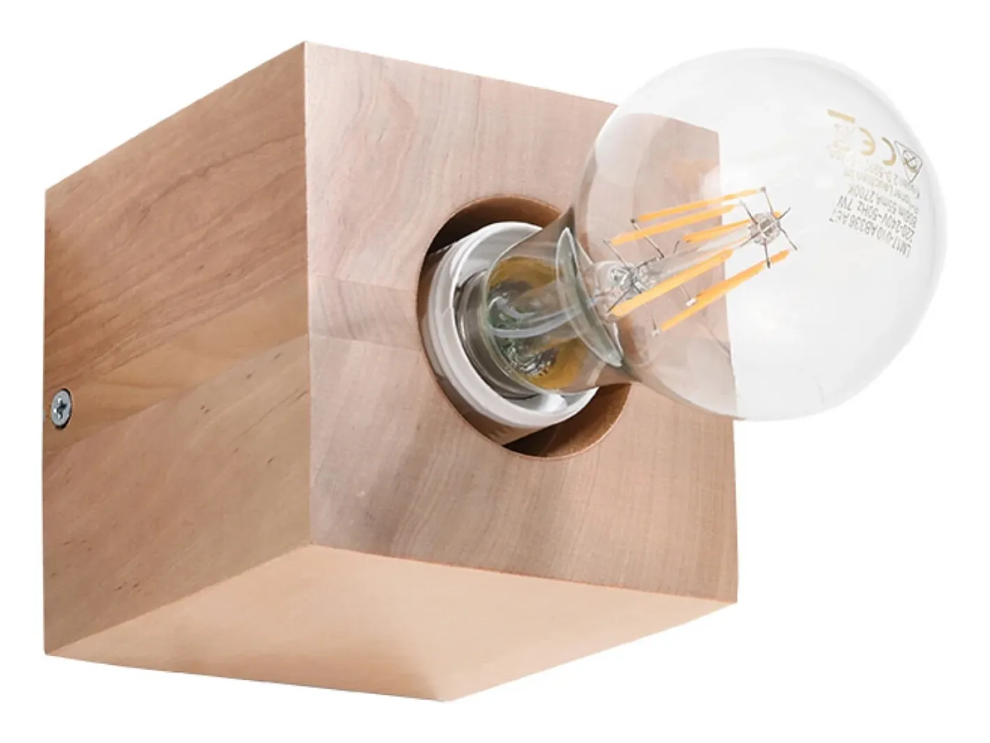 Hot Sollux Lighting Lámparas de pared Zxina escandinavo de madera - 1 fuentes luminosas 4000K - L.10 x A.10 cm - madera natural Color natural claro