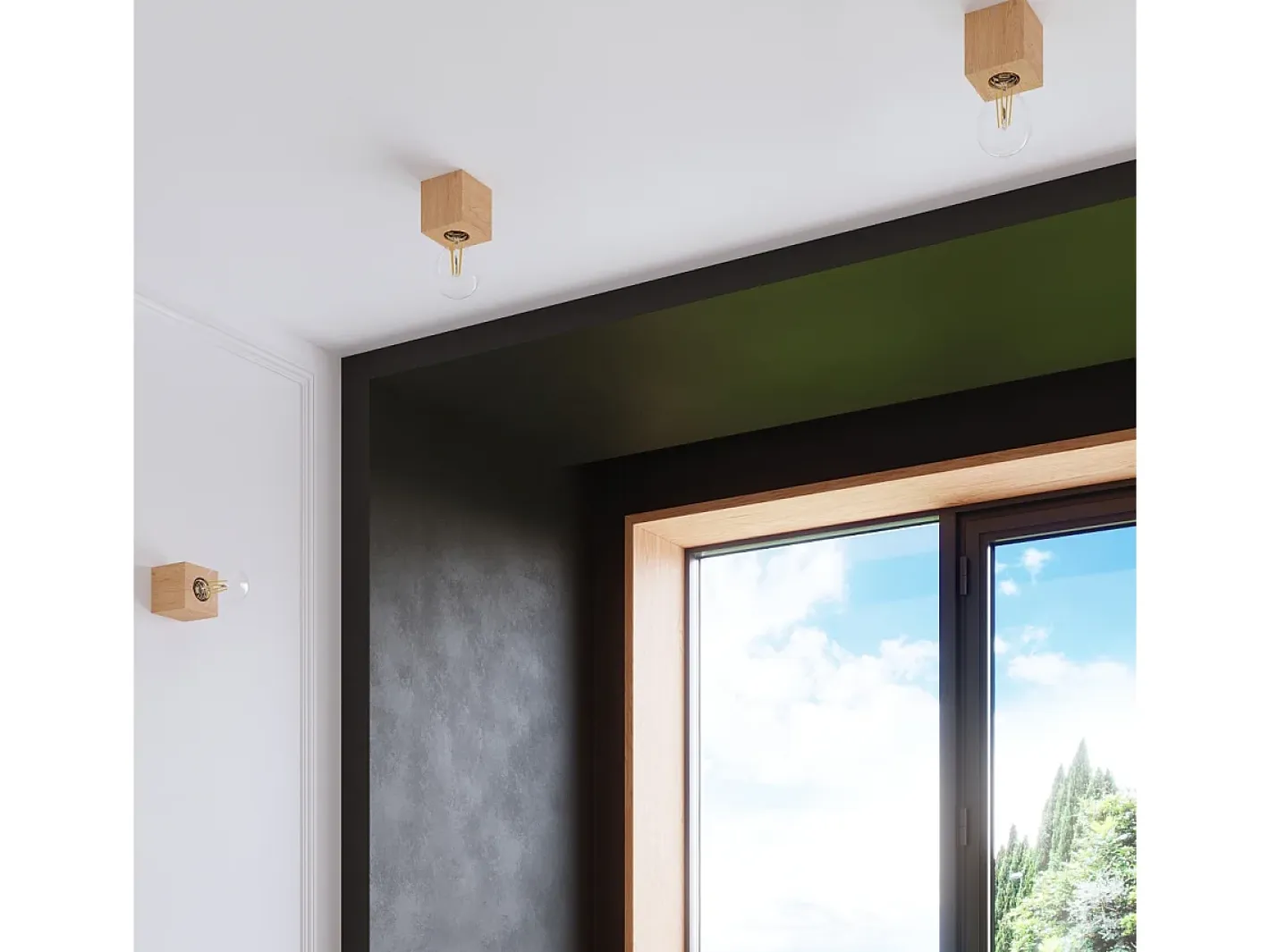 Hot Sollux Lighting Lámparas de pared Zxina escandinavo de madera - 1 fuentes luminosas 4000K - L.10 x A.10 cm - madera natural Color natural claro