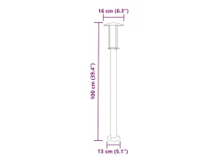 Best Helloshop26 Lámparas de pie de exterior 3 piezas 100 cm acero inoxidable negro 02_0042545 Gris
