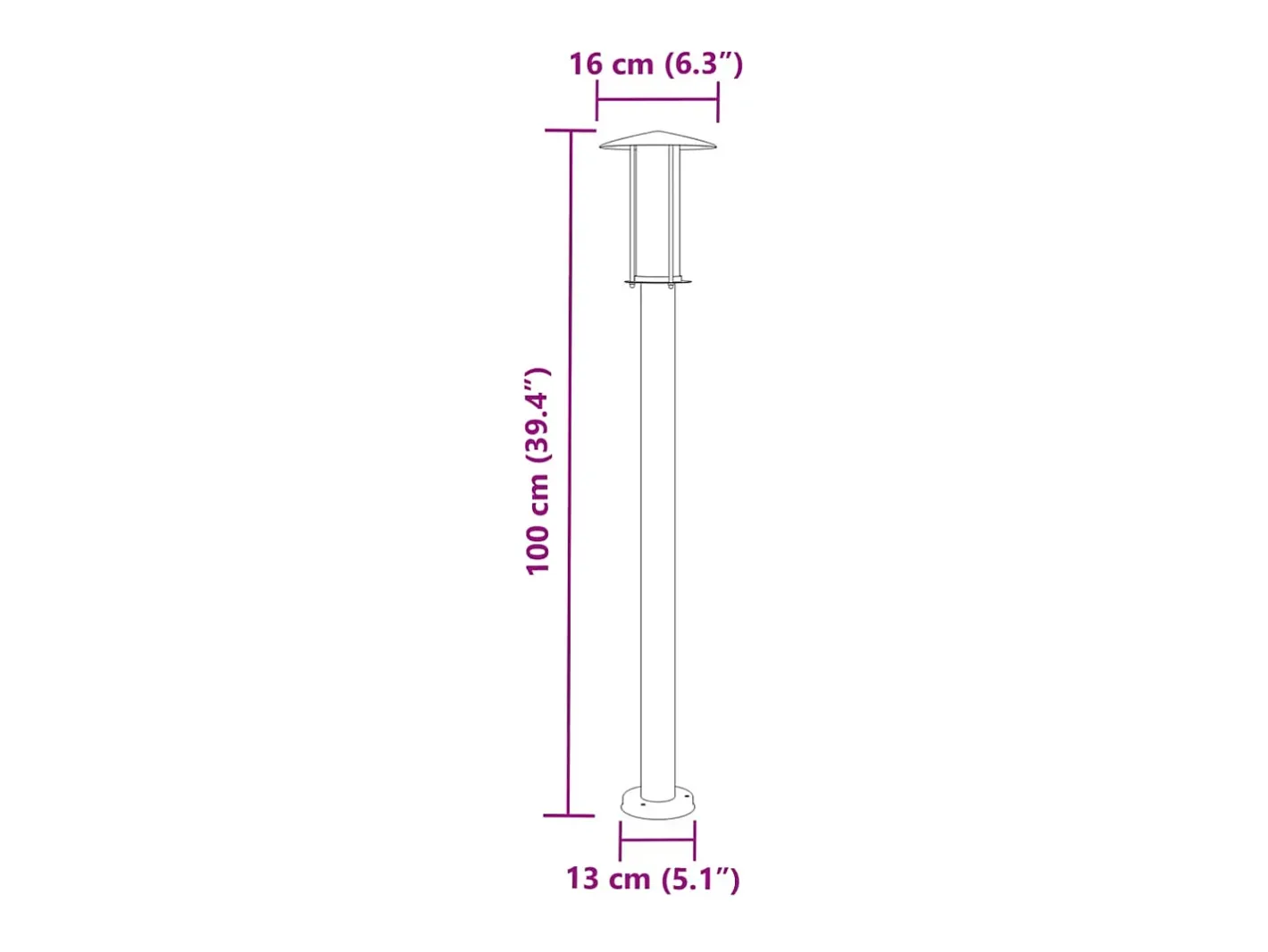 Best Helloshop26 Lámparas de pie de exterior 3 piezas 100 cm acero inoxidable negro 02_0042545 Gris