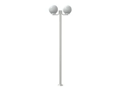 Helloshop26 Lámparas de pie para exterior de 3 piezas color plata 215 cm acero inoxidable Plata 02_0042558 Gris Online