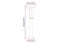 Online Helloshop26 Lámparas de pie para exterior 3 piezas 60 cm acero inoxidable negro 02_0042551 Gris