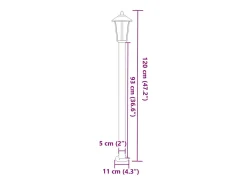 Best Helloshop26 Lámparas de pie para exterior 3 piezas 120 cm acero inoxidable negro 02_0042548 Gris