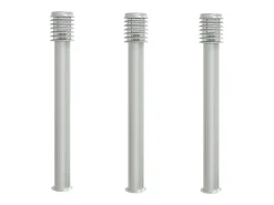 Lámparas de suelo de exterior 3 uds acero inoxidable 110 cm ES802690 Plateado