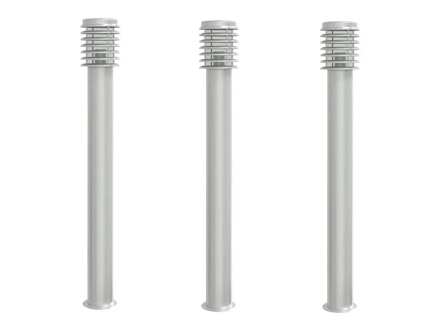 Lámparas de suelo de exterior 3 uds acero inoxidable 110 cm ES802690 Plateado