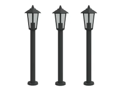 Online Lámparas de suelo de exterior 3 uds acero inoxidable 80cm ES718745 Negro
