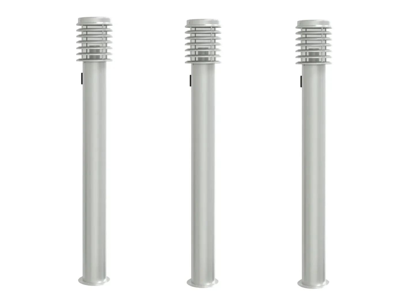 Lámparas de suelo exterior con enchufe 3 uds acero inox 110 cm ES123184 Plateado Best