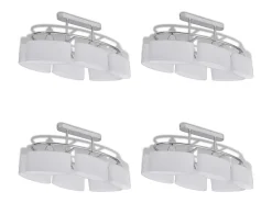 Lámparas de techo 4 uds con pantalla de cristal elipsoidal E14 ES537994 Blanco Hot