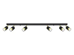 New Sollux Lighting Lámparas de techo Alvor moderno de acero - 6 fuentes luminosas 4000K - L.117 x A.18 cm - oro Negro