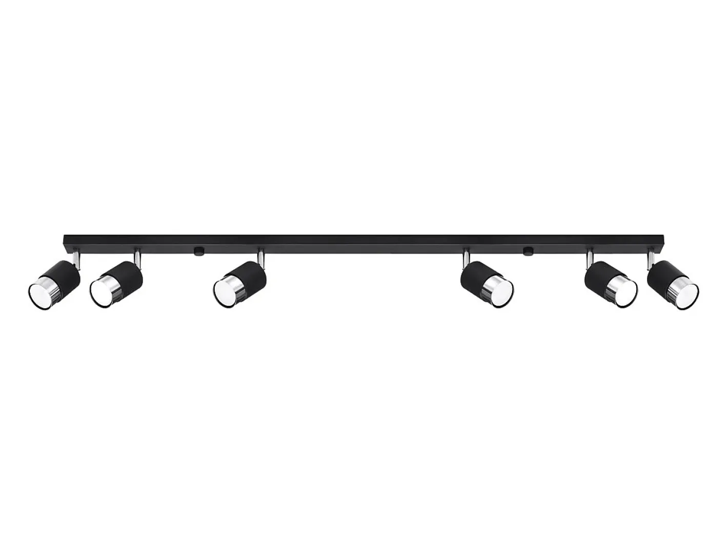 Sollux Lighting Lámparas de techo Alvor moderno de acero - 6 fuentes luminosas 4000K - L.117 x A.18 cm - /cromo Negro Outlet