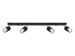 Sollux Lighting Plafón-Lámparas de techo Alvor moderno de acero - 4 fuentes luminosas 3000K - L.81 x A.18 cm - /cromo Negro
