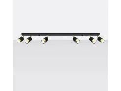 Sollux Lighting Plafón-Lámparas de techo Alvor moderno de acero - 6 fuentes luminosas 3000K - L.117 x A.18 cm - oro Negro
