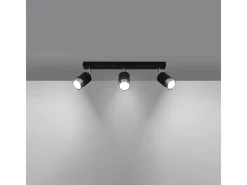 Sollux Lighting Lámparas de techo Alvor moderno de acero - 3 fuentes luminosas 4000K - L.45 x A.18 cm - /cromo Negro