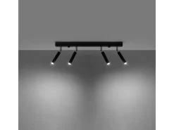 Sollux Lighting Lámparas de techo Astix moderno de aluminio - 4 fuentes luminosas 4000K - L.60 x A.20 cm - Negro Discount