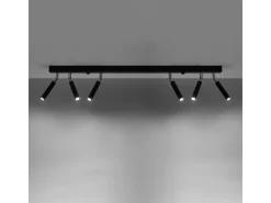 Best Sollux Lighting Lámparas de techo Astix moderno de aluminio - 6 fuentes luminosas 4000K - L.100 x A.20 cm - Negro