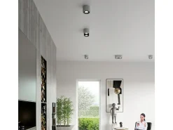 Sollux Lighting Plafón-Lámparas de techo Blaze industrial de concreto - 1 fuentes luminosas 3000K - L.14 x A.9 cm - Gris