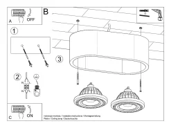 Outlet Sollux Lighting Lámparas de techo Blaze industrial de concreto - 2 fuentes luminosas 3000K - L.27 x A.9 cm - Gris