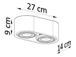 Outlet Sollux Lighting Lámparas de techo Blaze industrial de concreto - 2 fuentes luminosas 3000K - L.27 x A.9 cm - Gris
