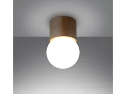 Sollux Lighting Lámparas De Techo Boomo Moderno De Madera - 1 Fuentes Luminosas - L.12 X A.19 Cm - Madera Natural Color natural claro Sale