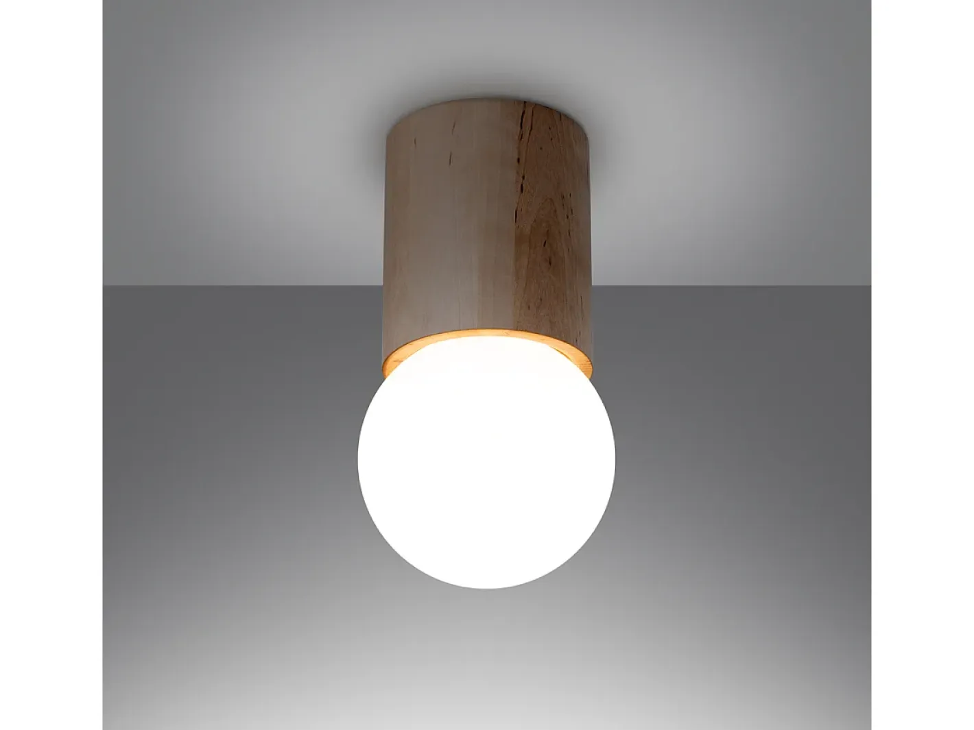 Clearance Sollux Lighting Lámparas De Techo Boomo Moderno De Madera - 1 Fuentes Luminosas - L.12 X A.23 Cm - Madera Natural Color natural claro