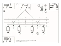 Sollux Lighting Lámparas de techo Briix moderno de acero - 4 fuentes luminosas 3000K - L.80 x A.16 cm - Blanco Outlet
