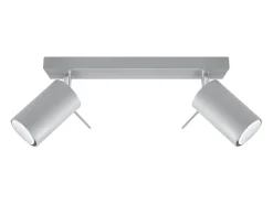 Sale Sollux Lighting Lámparas de techo Briix moderno de acero - 2 fuentes luminosas 3000K - L.30 x A.16 cm - Gris