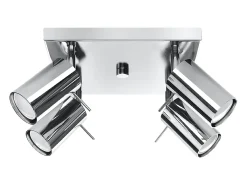 Discount Sollux Lighting Lámparas de techo Briix moderno de acero - 4 fuentes luminosas 4000K - L.25 x A.16 cm - cromo Gris