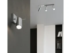 Discount Sollux Lighting Lámparas de techo Briix moderno de acero - 4 fuentes luminosas 4000K - L.25 x A.16 cm - cromo Gris