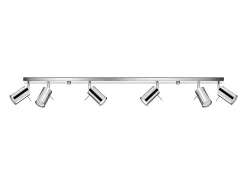 Sollux Lighting Lámparas de techo Briix moderno de acero - 6 fuentes luminosas 4000K - L.118 x A.16 cm - cromo Gris Hot
