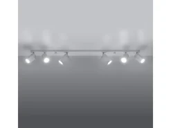 Sollux Lighting Lámparas de techo Briix moderno de acero - 6 fuentes luminosas 4000K - L.118 x A.16 cm - Blanco New
