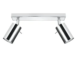 Sollux Lighting Plafón-Lámparas de techo Briix moderno de acero - 2 fuentes luminosas 3000K - L.30 x A.16 cm - cromo Gris