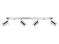 Sollux Lighting Plafón-Lámparas de techo Briix moderno de acero - 4 fuentes luminosas 4000K - L.80 x A.16 cm - cromo Gris
