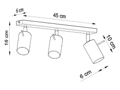 Sale Sollux Lighting Lámparas de techo Briix moderno de acero - 3 fuentes luminosas 3000K - L.45 x A.16 cm - cromo Gris