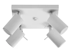 Sollux Lighting Plafón-Lámparas de techo Briix moderno de acero - 4 fuentes luminosas 3000K - L.25 x A.16 cm - Blanco
