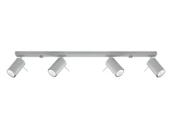 Sollux Lighting Plafón-Lámparas de techo Briix moderno de acero - 4 fuentes luminosas 3000K - L.80 x A.16 cm - Gris