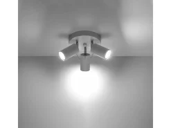 Discount Sollux Lighting Lámparas de techo Briix moderno de acero - 3 fuentes luminosas 4000K - L.20 x A.18 cm - Blanco
