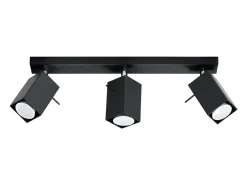 Outlet Sollux Lighting Lámparas de techo Briow moderno de acero - 3 fuentes luminosas 4000K - L.45 x A.16 cm - Negro