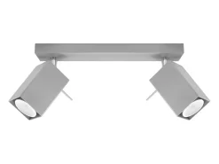 Sollux Lighting Plafón-Lámparas de techo Briow moderno de acero - 2 fuentes luminosas 4000K - L.30 x A.16 cm - Gris