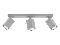 New Sollux Lighting Lámparas de techo Briow moderno de acero - 3 fuentes luminosas 4000K - L.45 x A.16 cm - Gris