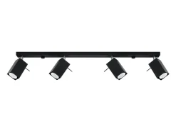 Sollux Lighting Plafón-Lámparas de techo Briow moderno de acero - 4 fuentes luminosas 4000K - L.80 x A.16 cm - Negro