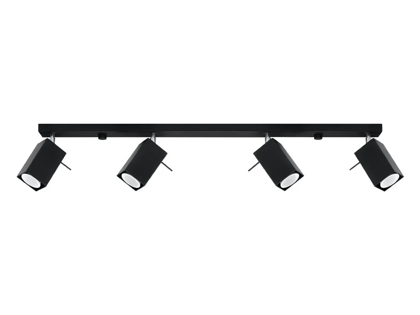 Sollux Lighting Plafón-Lámparas de techo Briow moderno de acero - 4 fuentes luminosas 4000K - L.80 x A.16 cm - Negro