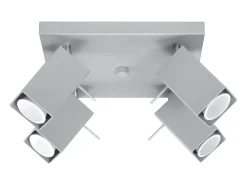 Sollux Lighting Plafón-Lámparas de techo Briow moderno de acero - 4 fuentes luminosas 3000K - L.25 x A.16 cm - Gris