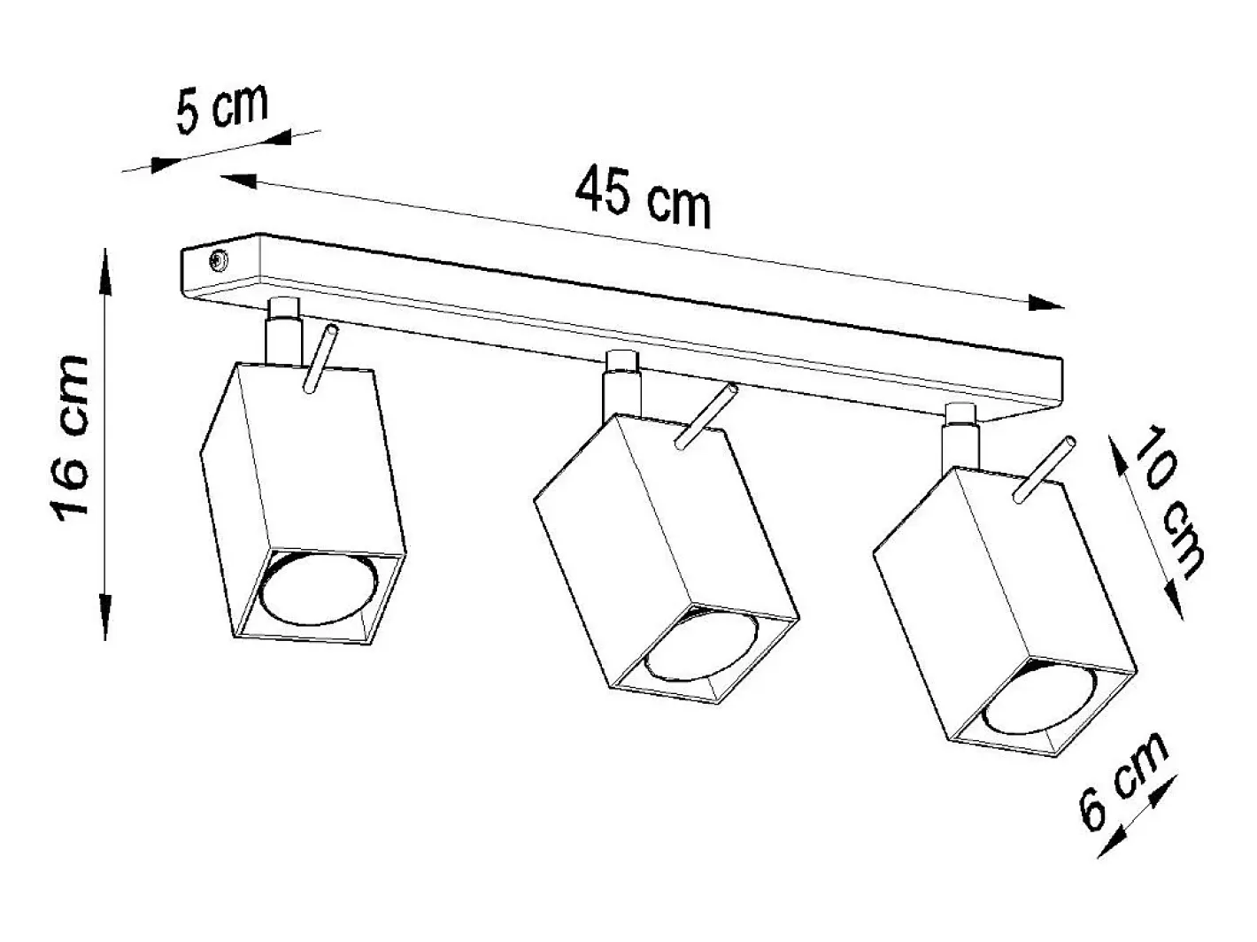New Sollux Lighting Lámparas de techo Briow moderno de acero - 3 fuentes luminosas 3000K - L.45 x A.16 cm - Blanco