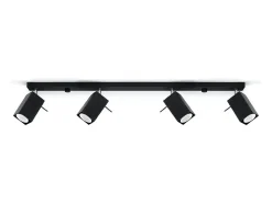 Sollux Lighting Plafón-Lámparas de techo Briow moderno de acero - 4 fuentes luminosas 3000K - L.80 x A.16 cm - Negro