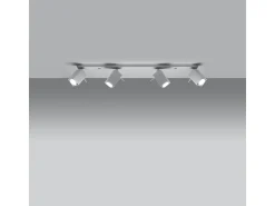 Sale Sollux Lighting Lámparas de techo Briow moderno de acero - 4 fuentes luminosas 4000K - L.80 x A.16 cm - Blanco