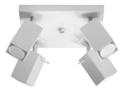 Sollux Lighting Plafón-Lámparas de techo Briow moderno de acero - 4 fuentes luminosas 4000K - L.25 x A.16 cm - Blanco