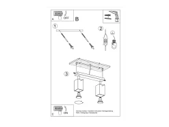 Discount Sollux Lighting Lámparas de techo Briow moderno de acero - 2 fuentes luminosas 4000K - L.30 x A.16 cm - Negro