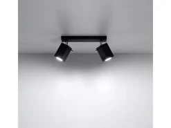 Discount Sollux Lighting Lámparas de techo Briow moderno de acero - 2 fuentes luminosas 4000K - L.30 x A.16 cm - Negro