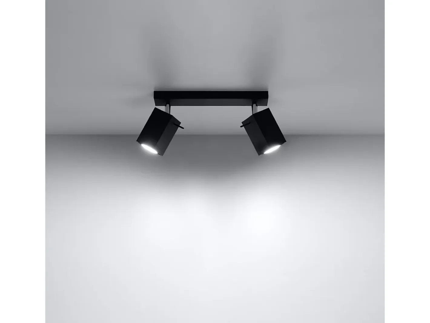 Discount Sollux Lighting Lámparas de techo Briow moderno de acero - 2 fuentes luminosas 4000K - L.30 x A.16 cm - Negro